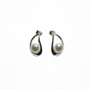 925 Sterling Silber Ohrringe mit Süßwasserperlen verziert